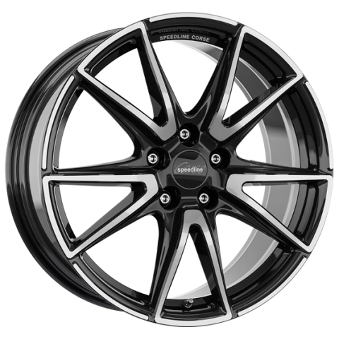 Speedline Vettore W8.5 R19 PCD5x112 ET21 DIA76 jet black front diamond cut